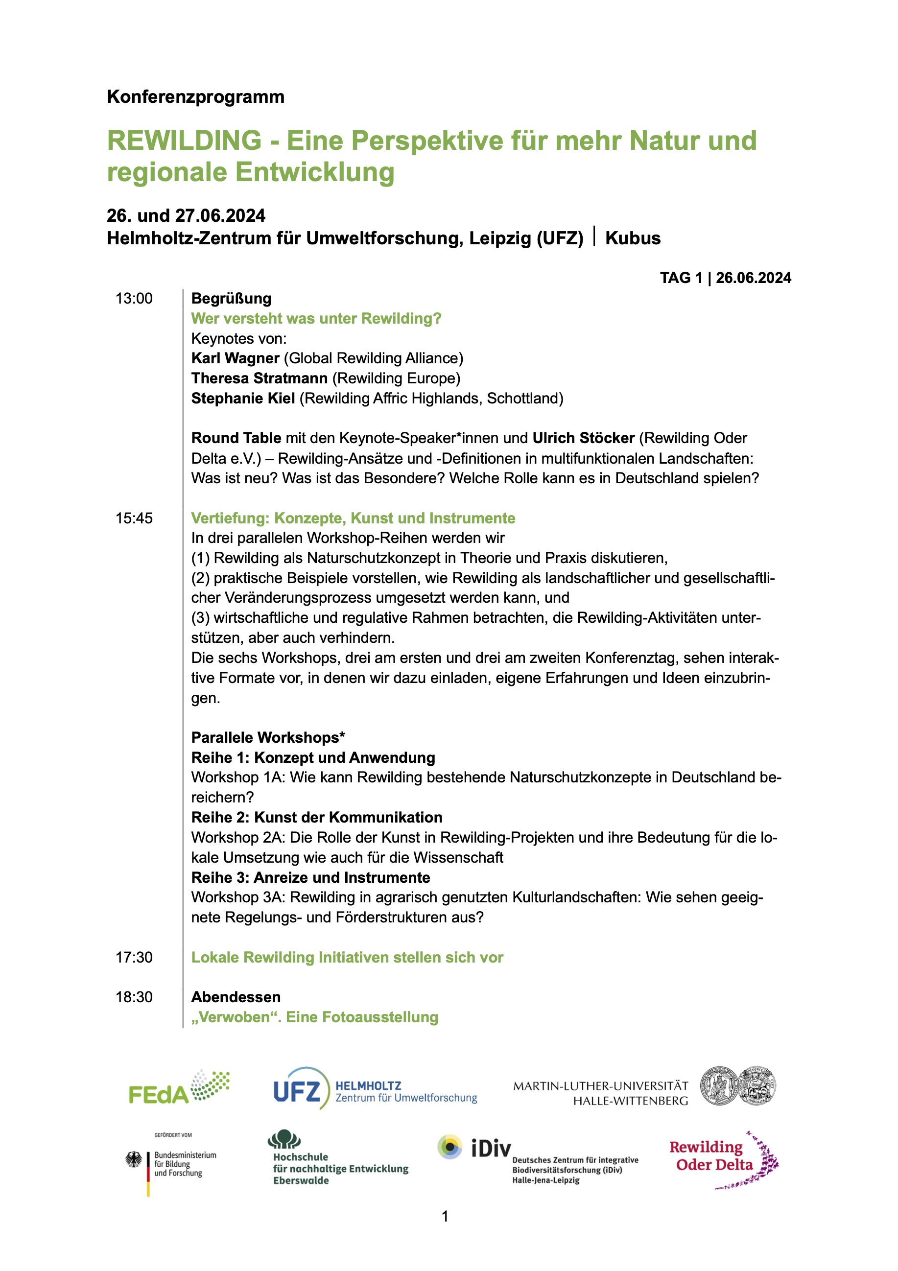 Programm Rewilding Konferenz